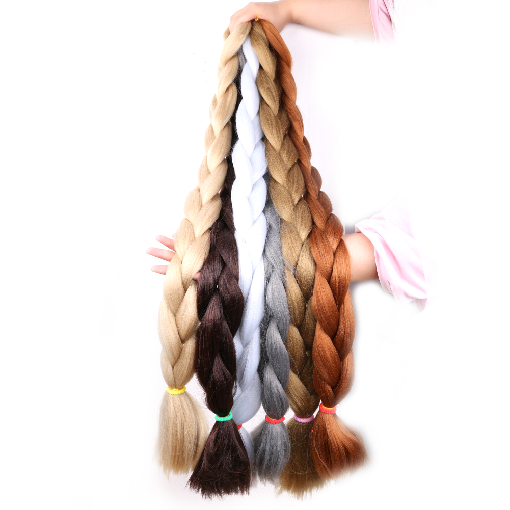 Belleshow 41 дюйм 82 дюйма 165 г синтетический Омбре цвет джамбо волосы оплетка синтетический крючком удлинитель 82 дюйм Джамбо оплетка волосы