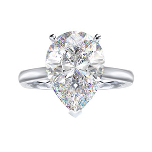 pure 925 sterling silver big size carat diamond ring set with water drop 5A zircon