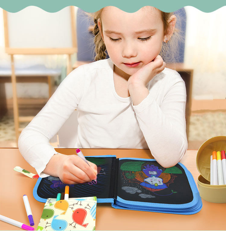 Gran oferta de Amazon, libro de dibujo para niños, portátil, borrable, sin desorden, tiza, sin polvo, tablero de garabatos, libro de dibujo para niños