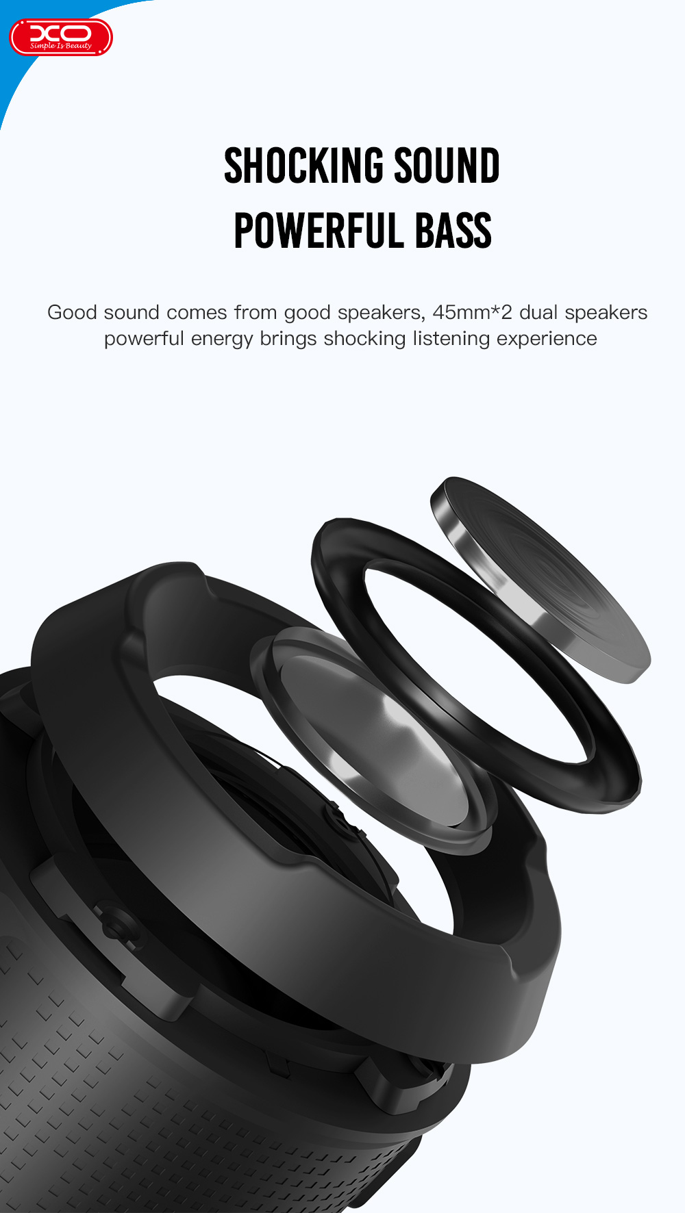 XO F23 2020 New Product Outdoor Blue tooth Speaker Waterproof Wireless HIFI Mini Portable Support TF Speaker