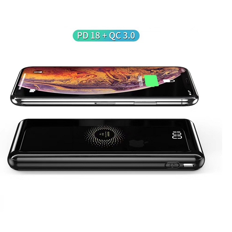 Супер быстрое зарядное устройство 10 Вт беспроводной 10000 power bank зарядное устройство PD и QC3.0 Дополнительный внешний аккумулятор для iPhone банка мощности