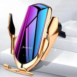 Amazon Best Selling 10w R2 qi Fast Charging automatic clamping Infrared Smart Sensor  wireless car charger mount Holder Stand