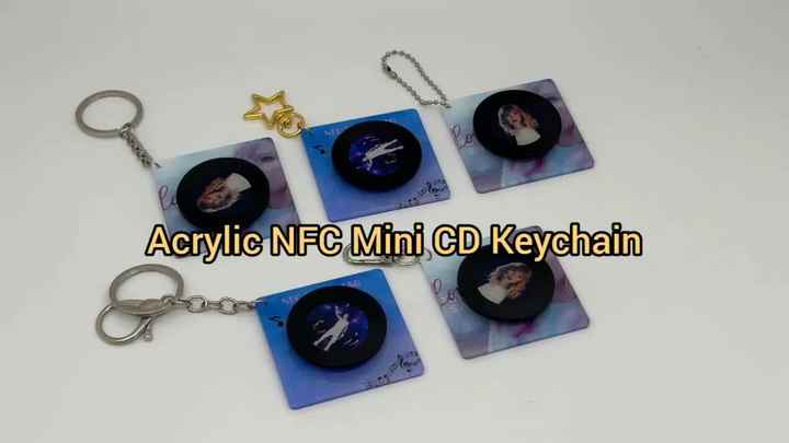 CXJカスタムミニNfcCdキーホルダーアクリルディスクNfcビニール
