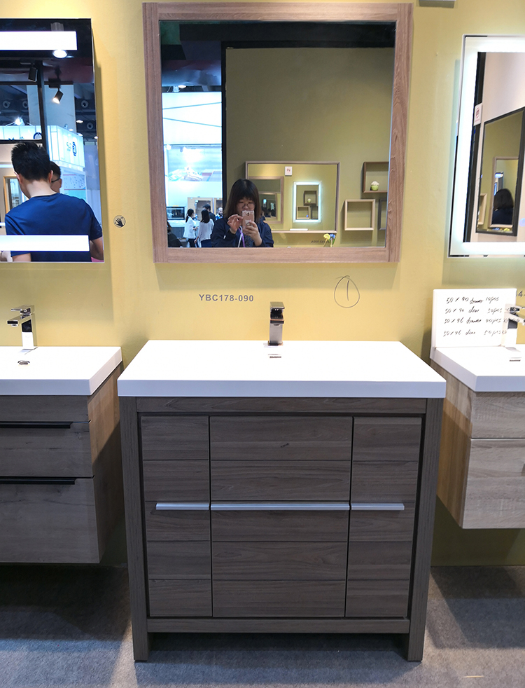 Free standing MDF American style bathroom furniture basin vanity set