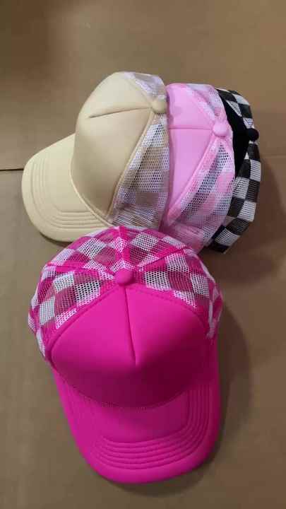 2025 Custom Color Baseball Cap Outdoor Sports Checker Foam Front