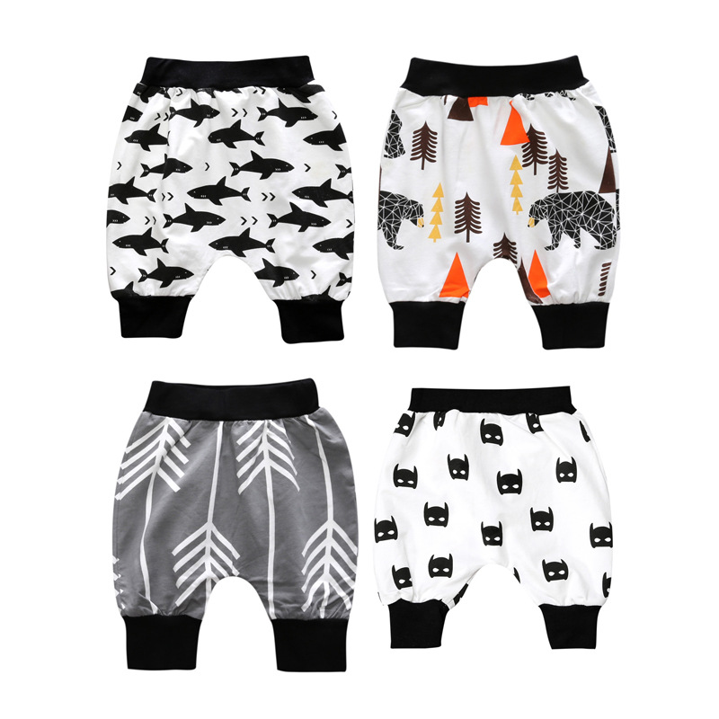 Милая одежда с рисунком героев из мультфильма; Хорошее качество; Оптовая торговля хлопок Odale летние штаны-шаровары для маленьких мальчиков и девочек, укороченные штаны для детей Детские Брюки-Капри одежда для детей