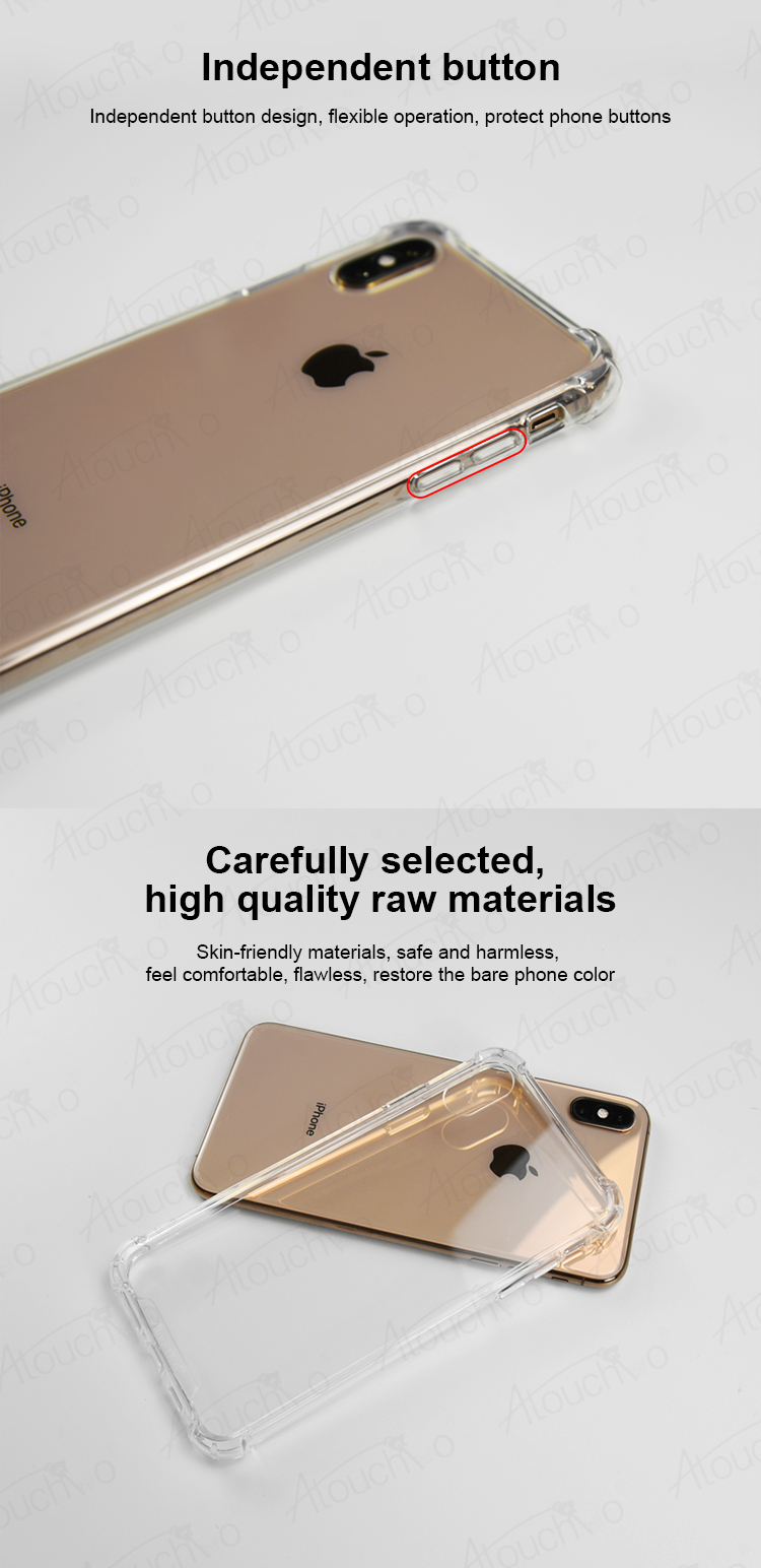 Atouchbo Transparent Anti-Shock TPU PC Phone Case for iPhone X Xs Max XR And Many Models Mobile Phone Back Cover
