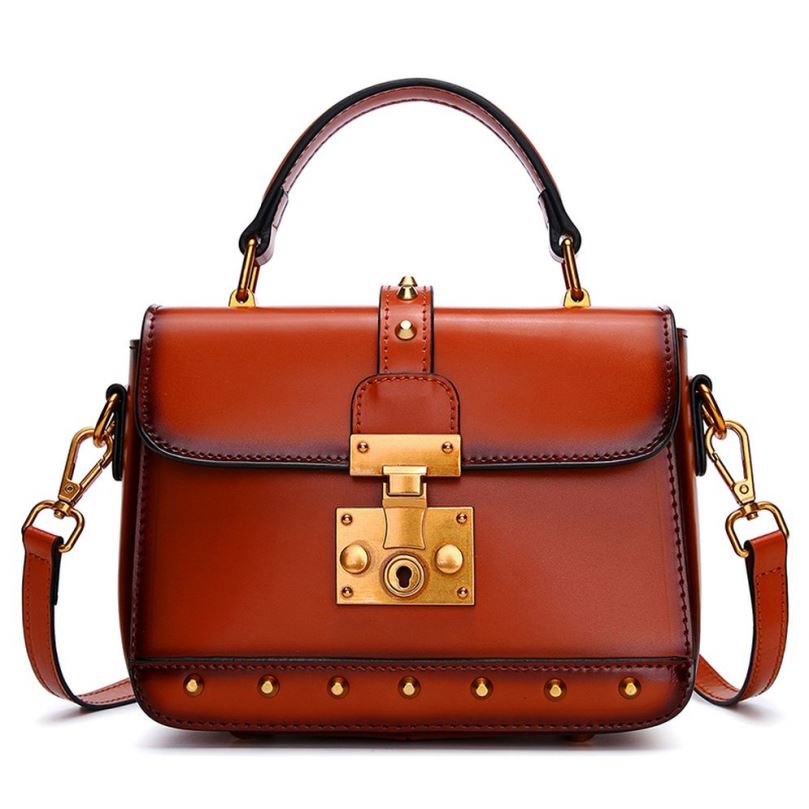 WEIYI Fashion Ladies Envelope Leather Clutch Purse Handbag with Retro Chain-Orange