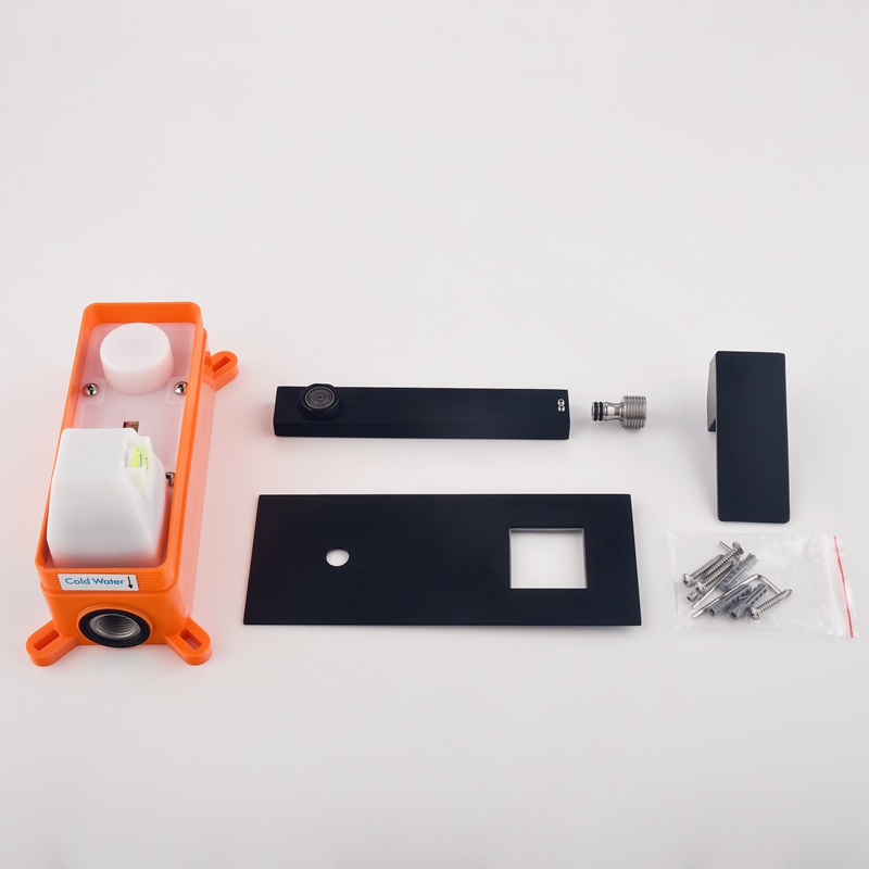 304 stainless steel Hot And Cold in-wall Water wash face upc bathroom mixer taps Basin Faucet curved by black color