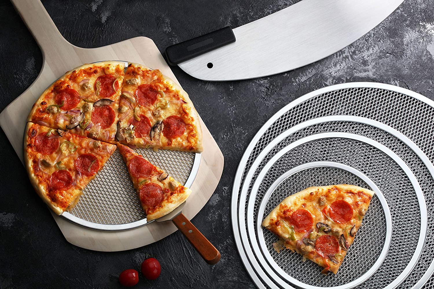Oven CE Wire Mesh Baking Tray Round Aluminum Thicken 6-14 Inch