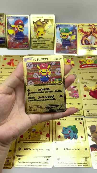 Holographic Metal Card Trading Card Game Printing Custom Printing Tcg  Randomly Packing Pokemoned Game Cards
