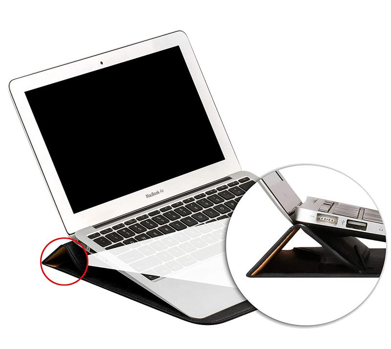 2021 Ebay 2 в 1 креативная Складная подставка для ноутбука из искусственной кожи, держатель для планшетного ПК, регулируемый кронштейн, сумка для ноутбука, чехол для ноутбука