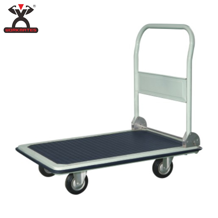 Stainless steel 300kg mute foldable hand platform cart trolley folding heavy duty industrial trolleys