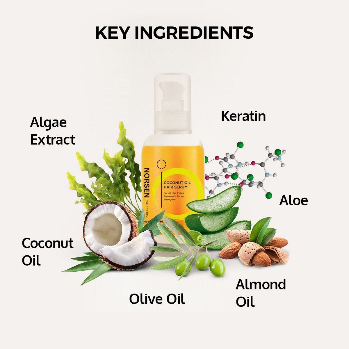 High Quality Private Label Organic Coconut Oil Hair Serum Hair Care