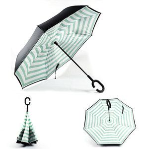 New design double sided custom printed logo reverse inverted upside down rian umbrella