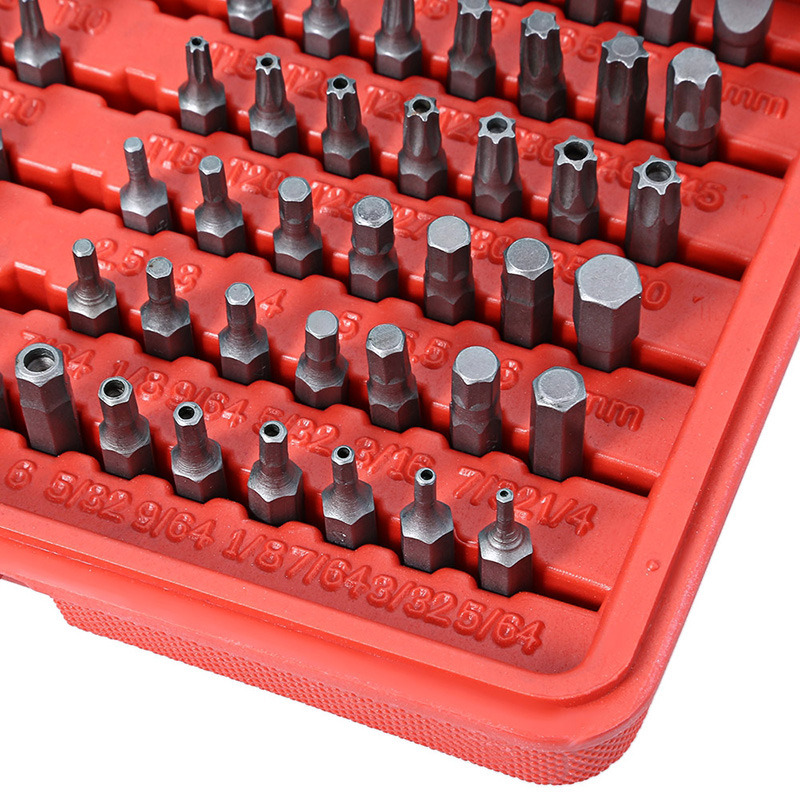 100pc Security Bit Set Torx Star Tamper Screws Hex Key Phillips Slotted Tri Wing