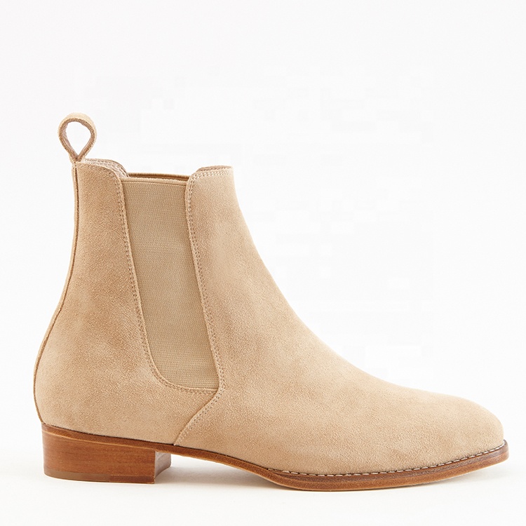 X104 Прямая поставка качественные Новые поступления итальянские стильные мужские Ботильоны Премиум замшевые кожаные ботинки челси на плоской подошве