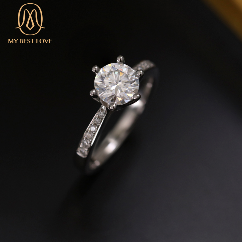 Luxury Pure Platinum Ring 18K Gold Wedding Decorative Love Band Real Diamond Gold Engagement Ring