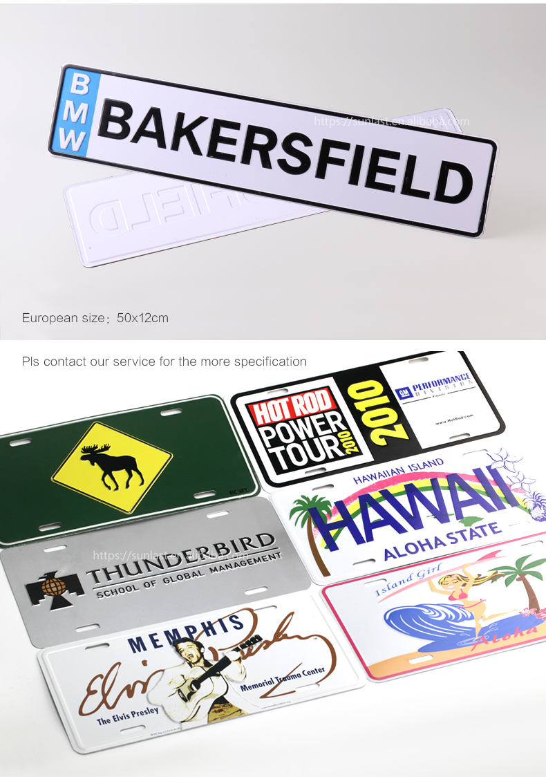 Custom USA European Retro car license plate for souvenir gift