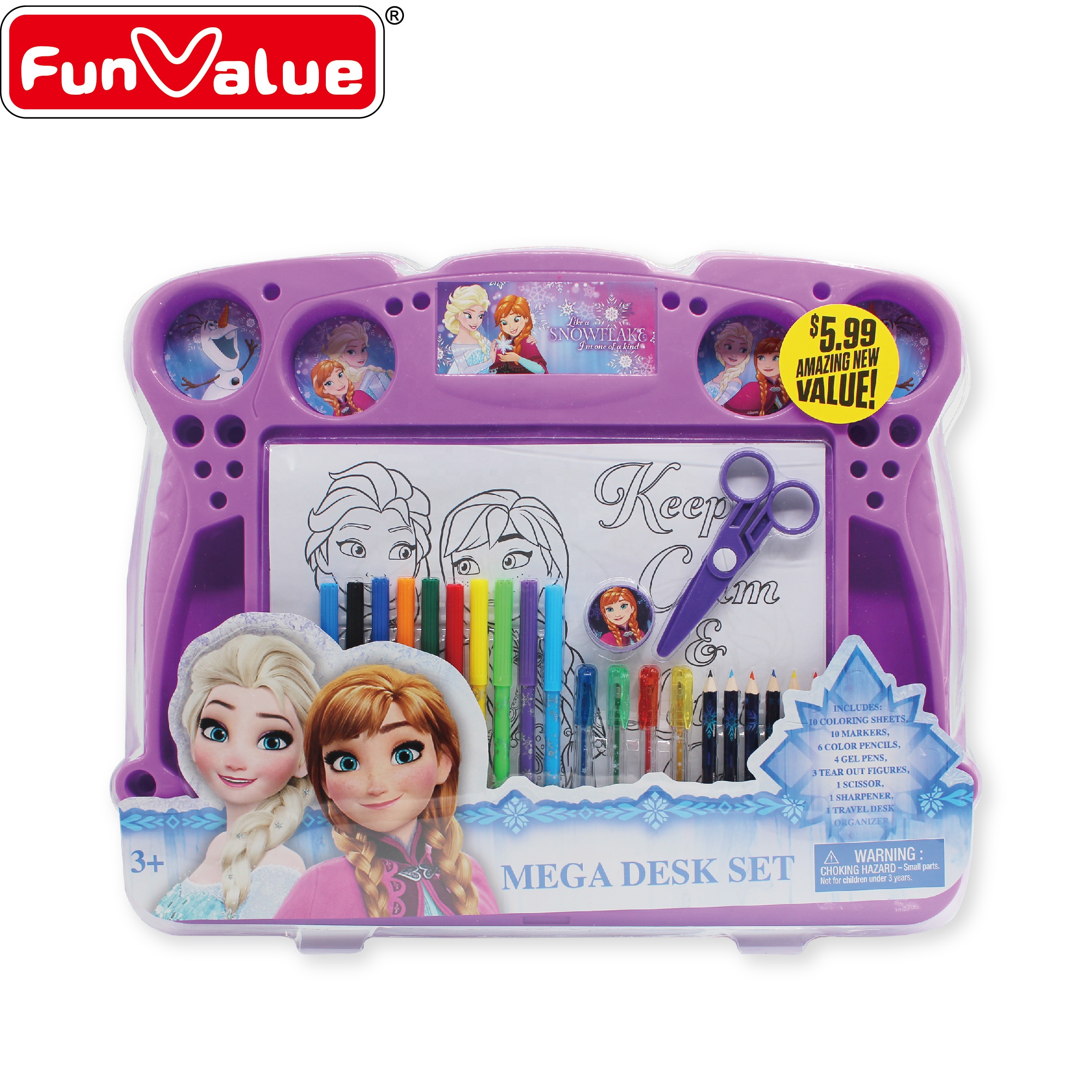 Kids drawing table plastic coloring board for kids mega desk set