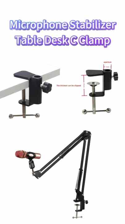 Customized High Quality Bending Black Mounting Metal Microphone Table ...
