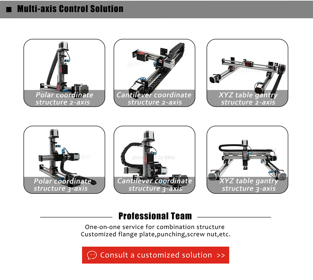 Ball screw drive belt drive cnc linear motion guide rail module 4 axis