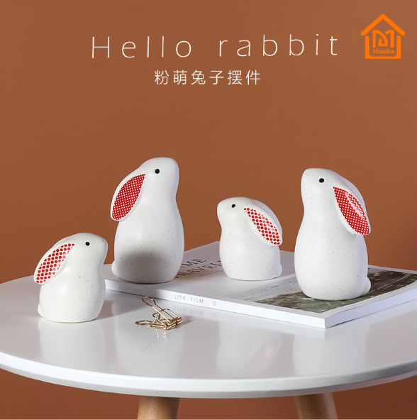 Милый скандинавский кролик, украшения для интерьера в стиле мори, маленькое свежее украшение для стола, подарок с кроликом