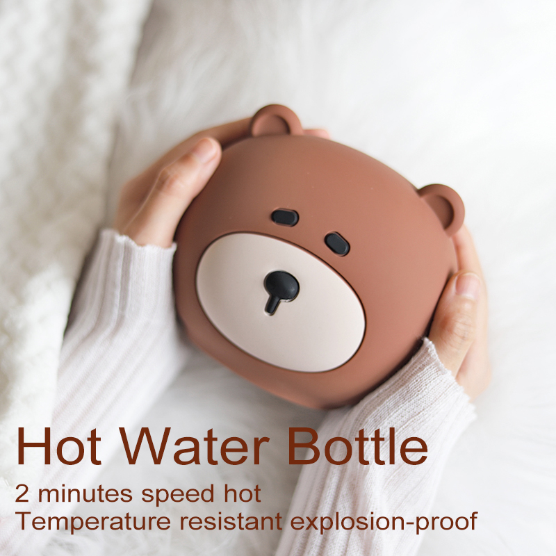 Горячие бутылки для воды резиновые милый медведь форма бутылки горячей воды подарок мини портативный