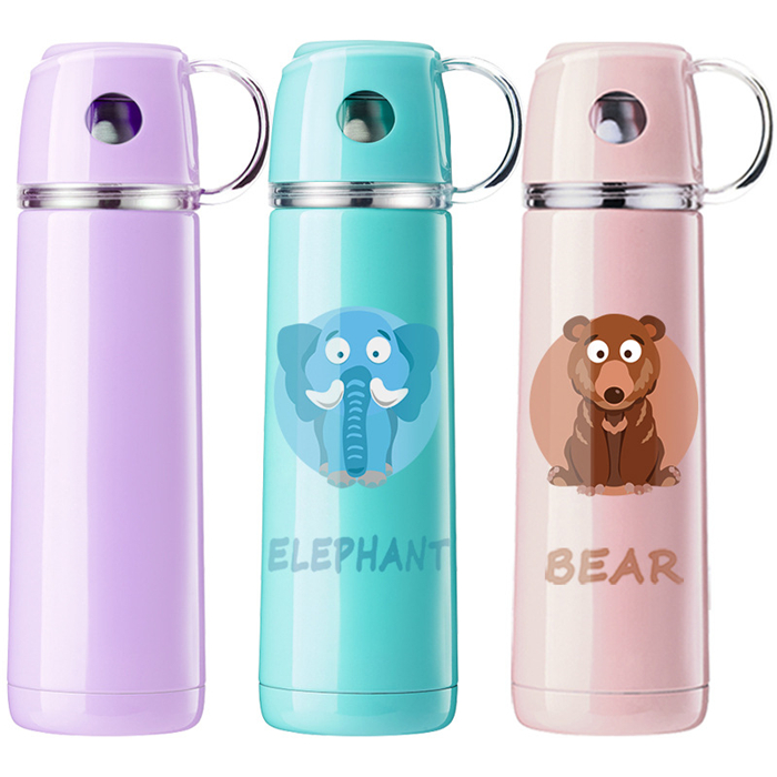 500 мл 17 унций милый мультяшный портативный термос из нержавеющей стали 304 карамельных цветов чашка для детей