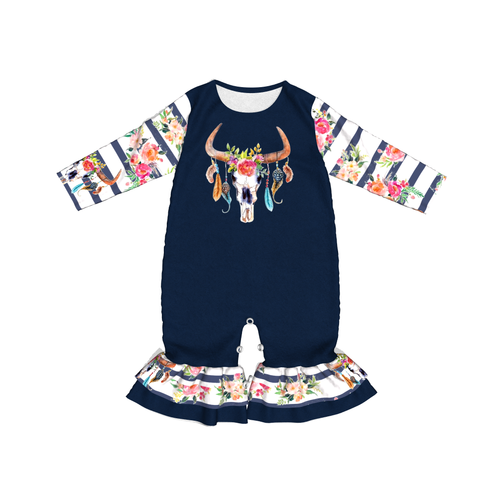 Rock and Roll Skull Guitar Infant Baby Jersey Bodysuit Short Sleeve Bodysuit Romper Cotton Outfits for 0-24 Months Baby