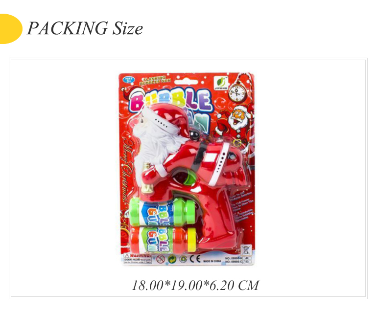 Christmas santa claus light musical toys electric bubble gun