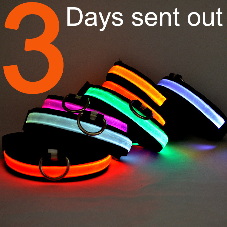 Мигающий нейлоновый ошейник для собак и кошек оптом