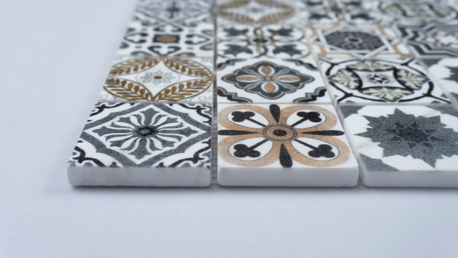 Dark Color Home and Hotel Use Marble Mosaics Stone Mosaic Inkjet Printing  Artificial Stone Mosaic