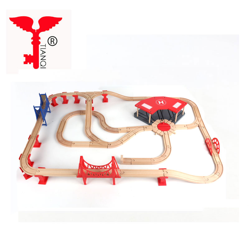 Оптовая продажа 140 шт. детская деревянная железная дорога игровой набор игрушек для продажи