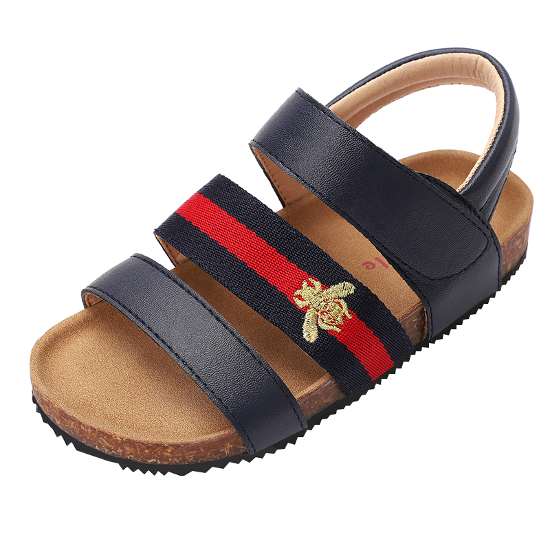 Оптовая продажа с фабрики, Детская летняя обувь для отдыха, пляжные детские сандалии с пробковой подошвой и толстой плоской подошвой для девочек