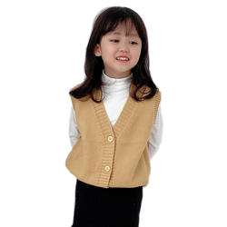 Girls Vests & Waistcoats Kids Children's warm vest solid color children's clothing