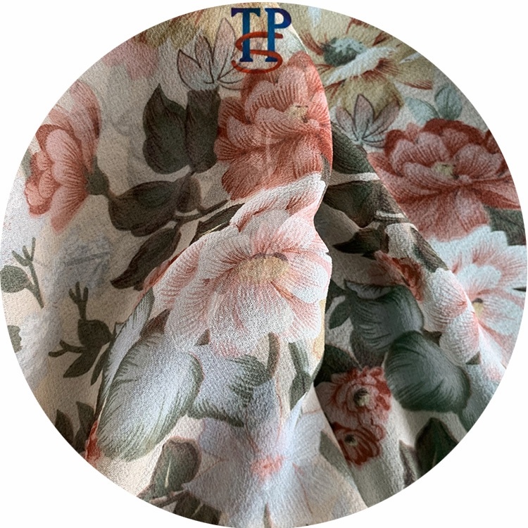 Модный цветочный принт чистый шелк простой Креп-Атлас жоржет ggt ткань для платьев шарфов