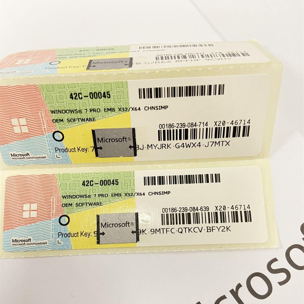 Chave digital do produto final de microsoft windows 7/dvd/download encaixado para computador