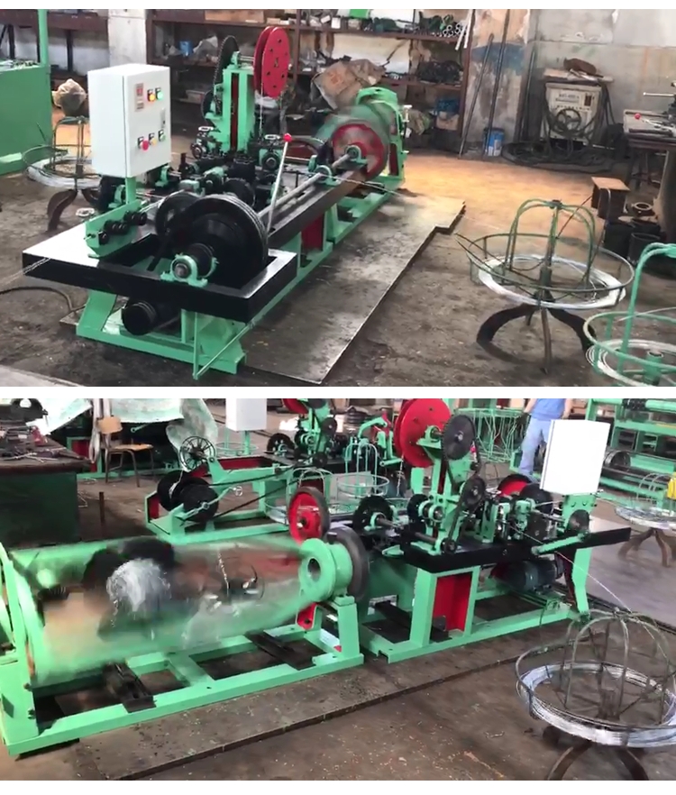 High speed automatic double twist barbed wire machine