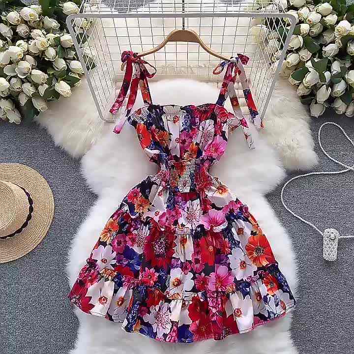 high waisted vintage dress Sweetheart Neck Halter High Waist Vintage Lace Up Back Corset Dress Wo –  FashionLoveHunter main image 1