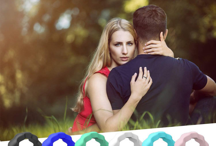 Alianças de casamento de Logo Custom Silicone Rubber Finger da categoria médica para homens