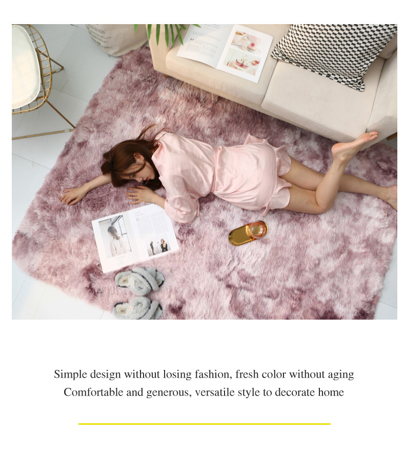Tie Dyeing Velvet Carpet Living Room Fashion Small Large Size Rectangle Fluff Soft Comfortable Warm Four Season Eco-friendly