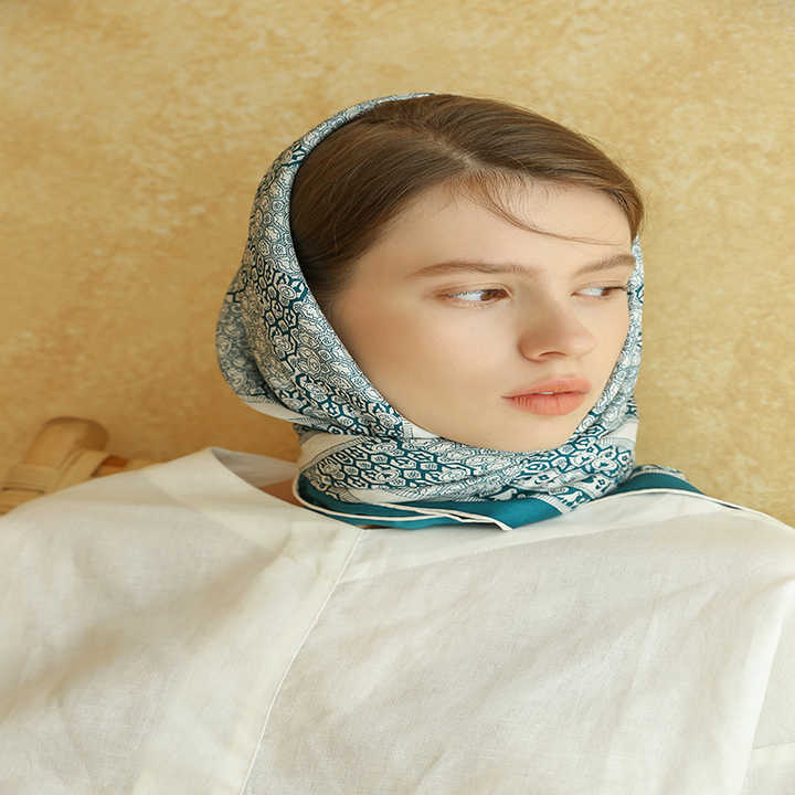 100% Silk Scarf Women Fashion Vintage Printing Scarf High Quality Silk  Scarves