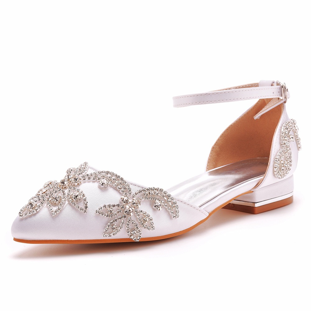 2cm Flat Casual Satin Fabric Rhinestone Bride Wedding Shoes Dress Shoes White Pointed Toe Hollow Sandals Low Heel Shallow Mouth| Alibaba.com 2cm Flat Casual Satin Fabric Rhinestone Bride Wedding Shoes Dress Shoes White Pointed Toe Hollow Sandals Low Heel Shallow Mouth| Alibaba.com