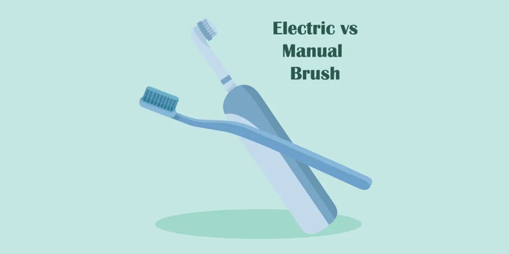 Electric vs manual toothbrush with oral health elements
