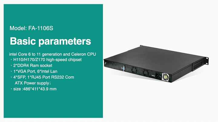 X86 Intel LGA1151 CPU Desktop Server 4*SFP Port, Lan