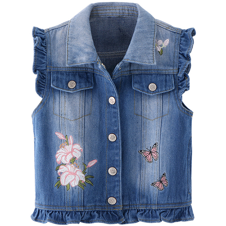 Модные летние джинсовые джинсы для подростков, повседневная одежда, пальто и куртки на заказ для девочек