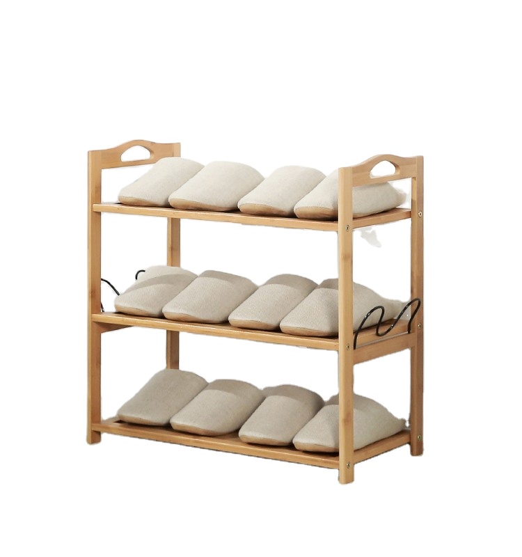 Hot sale 3 tier bamboo wood shoe rack