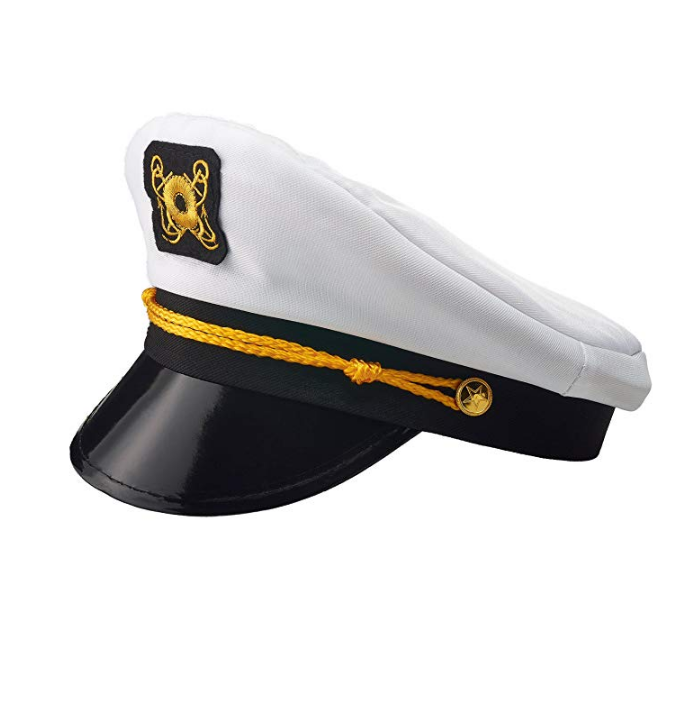 hbht04白色游艇船长帽子船水手船船长帽带刺绣标志成人服装配件高峰