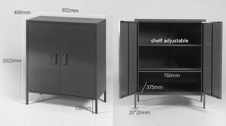 Home Furniture Living Room Cabinets 2 Mesh Door Storage Cabinet With Stand Feet